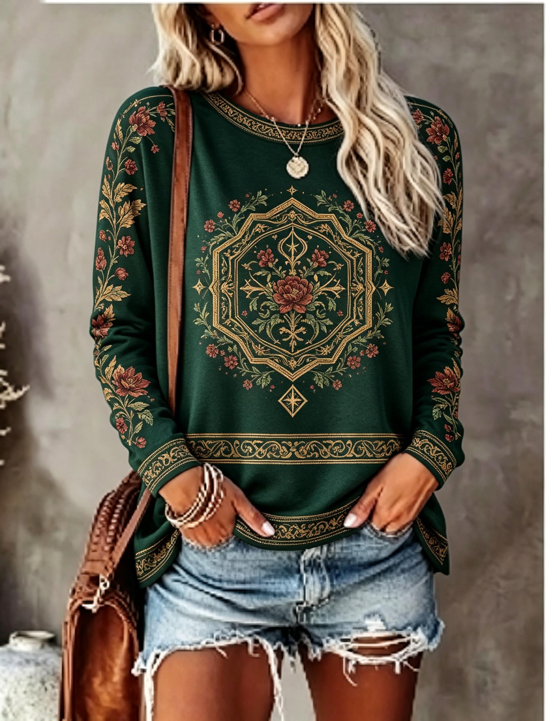 Женская футболка с круглым выр – обзор и цена Ethnic Fashion Women