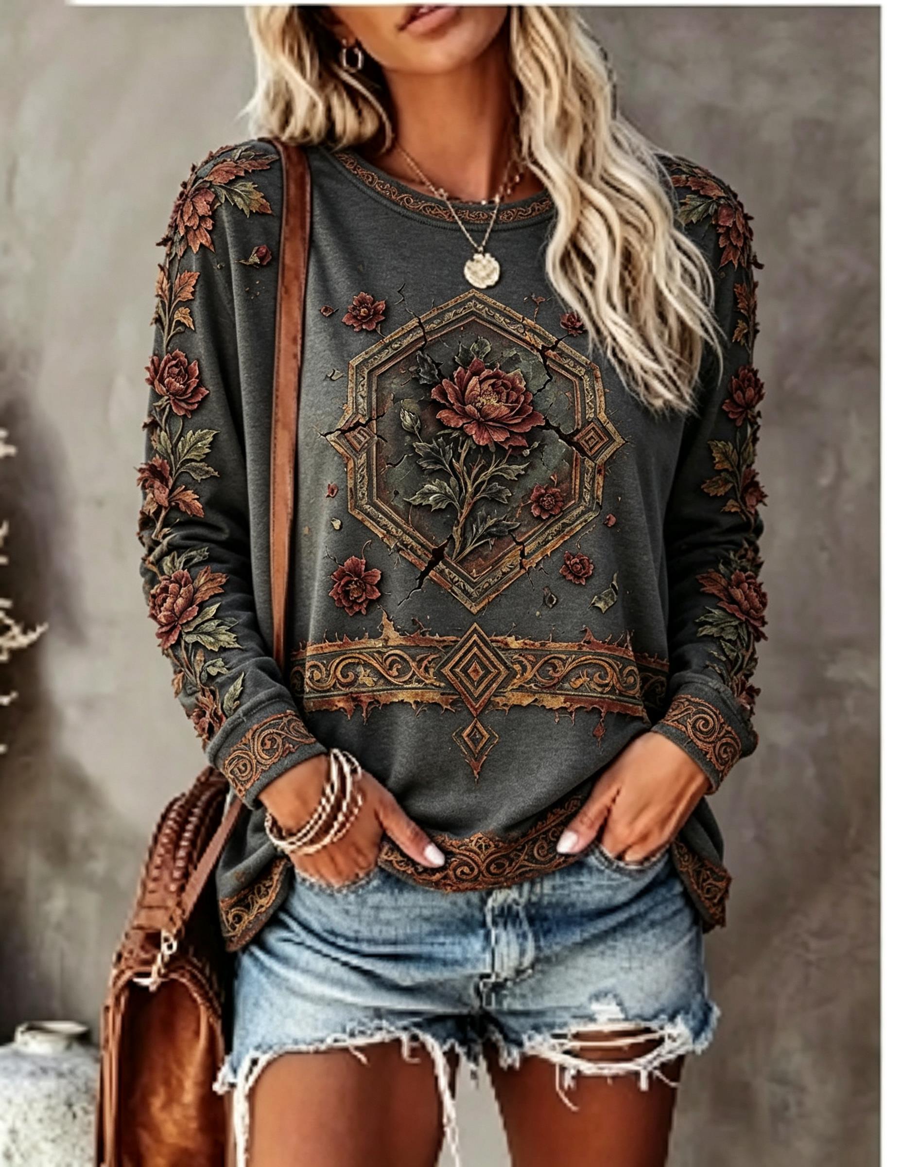 Женская футболка с круглым выр – обзор и цена Ethnic Fashion Women